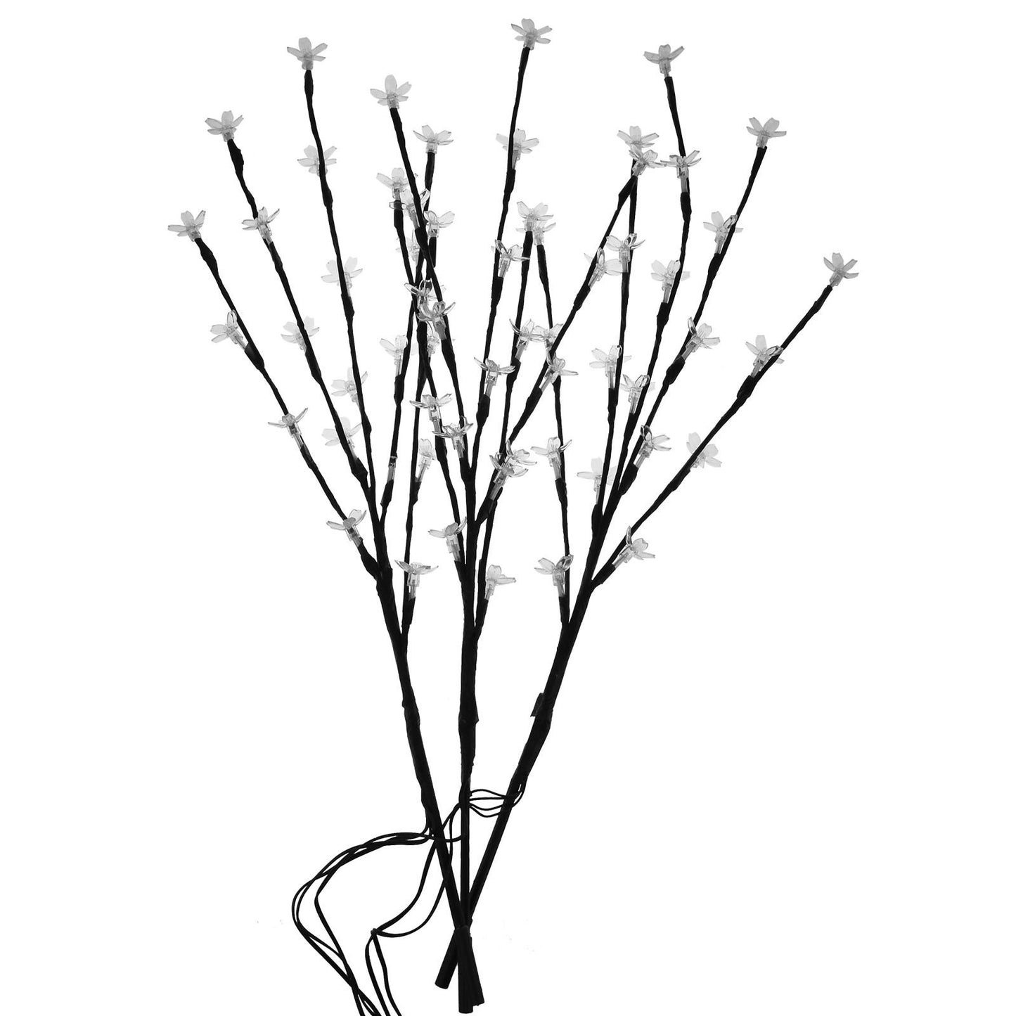 Set of 3 Fairy Decorative 60 LED Solar Powered Tree Branch Lights Blossom Multi
