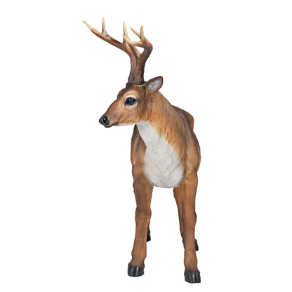 Big Rack Buck Deer Garden Decoy Animal Statue 71 cm Polyresin Full Color