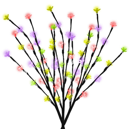 Set of 3 Fairy Decorative 60 LED Solar Powered Tree Branch Lights Blossom Multi
