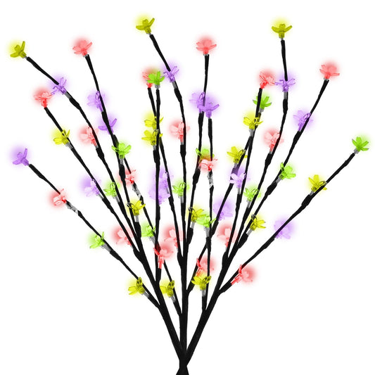 Set of 3 Fairy Decorative 60 LED Solar Powered Tree Branch Lights Blossom Multi