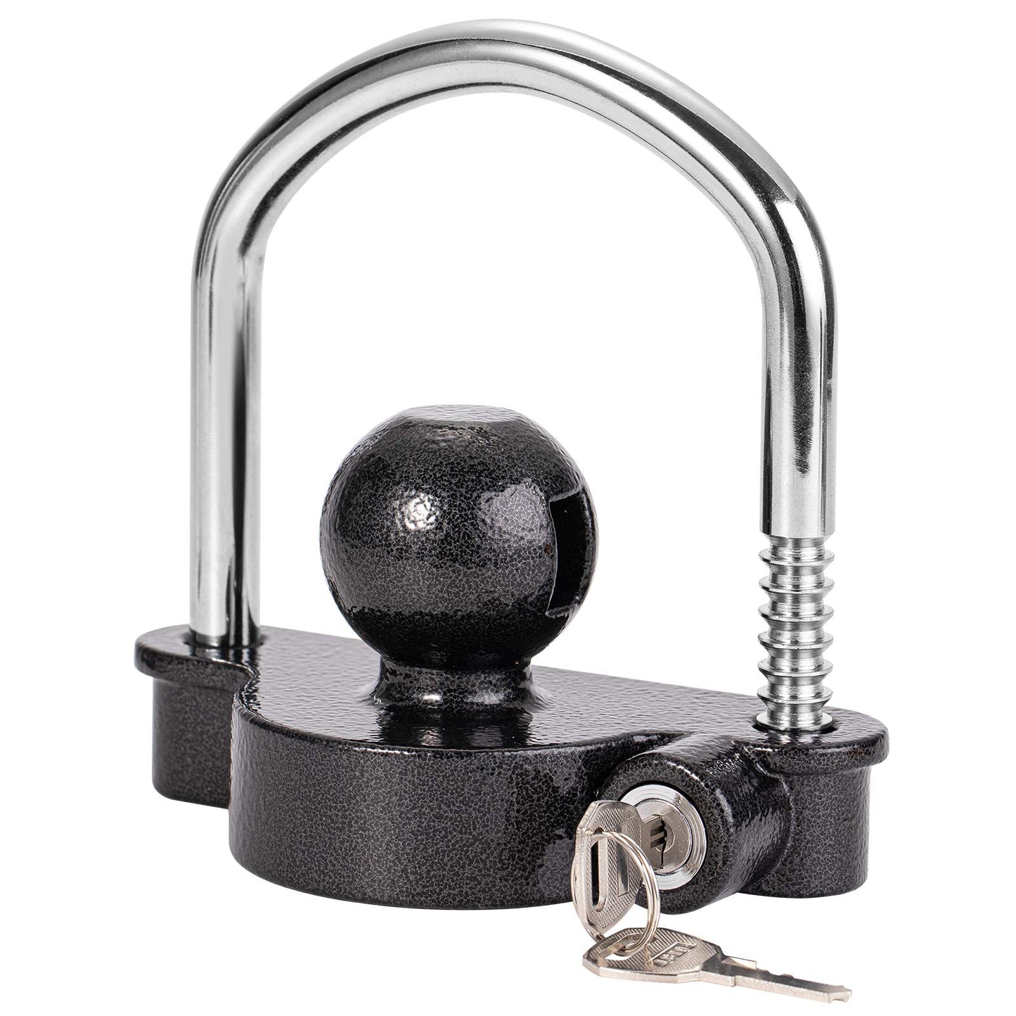 Trailer Hitch Lock Universal Tow Ball Coupler Security Kit Heavy Duty Anti-Theft Protection for Trailer Caravan Horsebox, 2 Keys