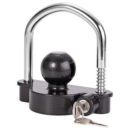 Trailer Hitch Lock Universal Tow Ball Coupler Security Kit Heavy Duty Anti-Theft Protection for Trailer Caravan Horsebox, 2 Keys