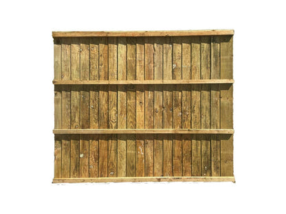 3 Feather Edge Fence Panels, Timber Fence Panel, Tanalised Pressure Treated with Security Closeboards, Vertical Garden Boundary Boards 6FT (L) X 5FT (H)