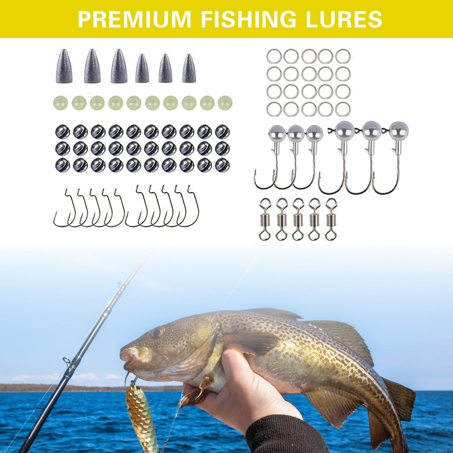301 PCS Fishing Lures Sea Bass Set Mixed