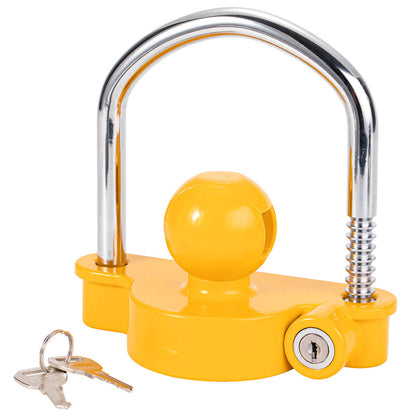 Trailer Hitch Lock Universal Tow Ball Coupler Security Kit Heavy Duty Anti-Theft Protection for Trailer Caravan Horsebox, 2 Keys