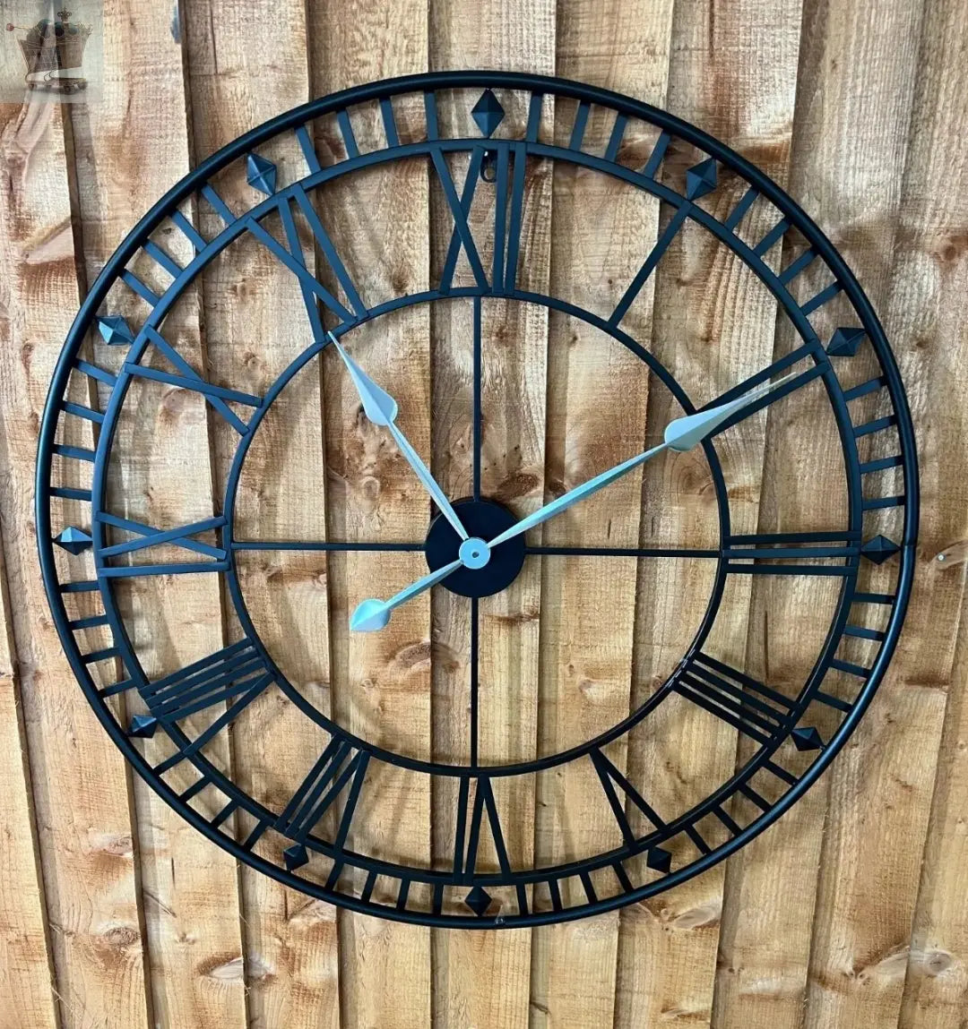 80CM WALL CLOCK ROMAN LARGE OUTDOOR NUMERALS GIANT OPEN FACE METAL Royalcart