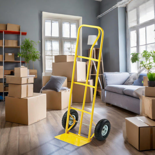 600lb Heavy Duty Sack Truck Industrial Hand Trolley With Pneumatic Tyre Wheel
