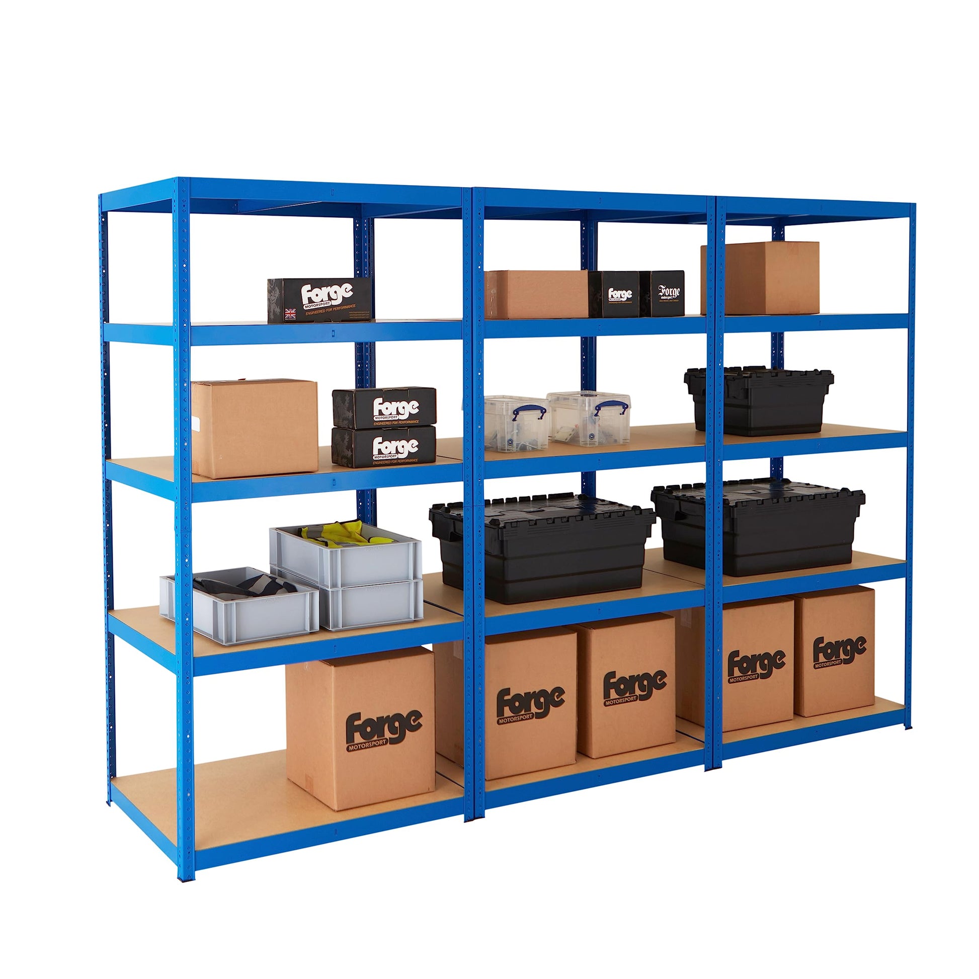 5 Tier Heavy Duty Garage Shelving Unit 3 Bay - 179x90x60 cm - 200kg UDL Per Shelf (1000kg Per Bay) Royalcart