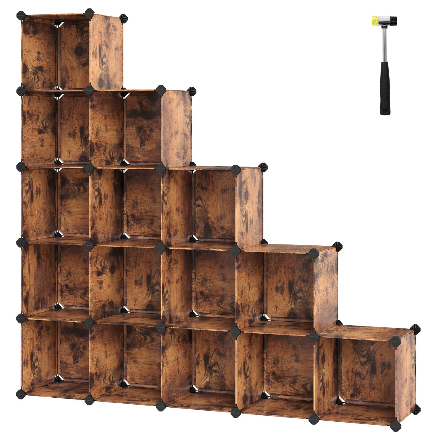 16-Cube Storage Unit Shoe Rack DIY Shelving System Stackable Cubes Multi Purpose