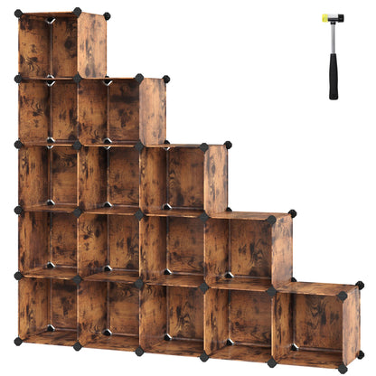 16-Cube Storage Unit Shoe Rack DIY Shelving System Stackable Cubes Multi Purpose