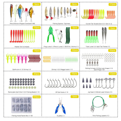 301 PCS Fishing Lures Sea Bass Set Mixed