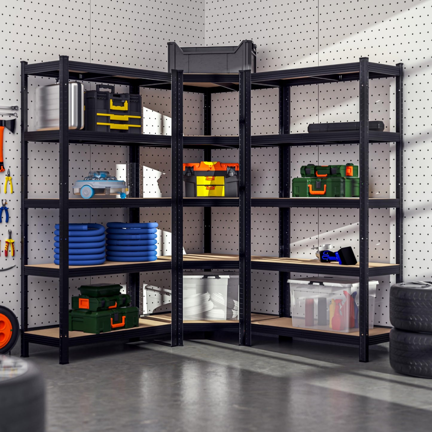 Heavy Duty Corner Shelving Unit Set of 3