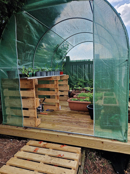 Walk-in Greenhouse Galvanised Frame Polly Tunnel Patio Garden Outdoor Polytunnel