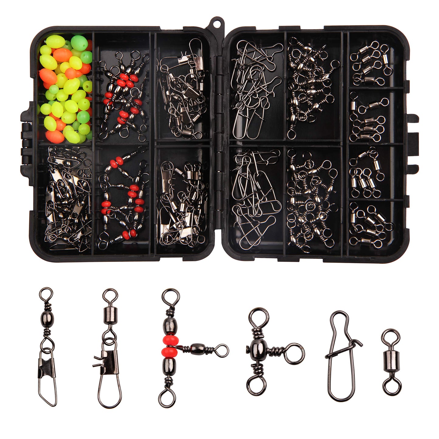 140pcs/box Fishing Swivel Snaps Kit