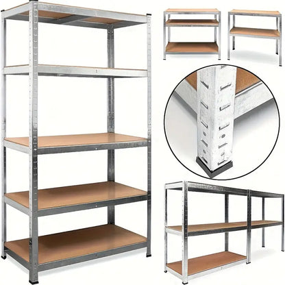 Warehouse 5 Tier Racking Shelf Heavy Duty Steel Garage Shelving Unit Garden Shed Shelving, 2 sizes Royalcart