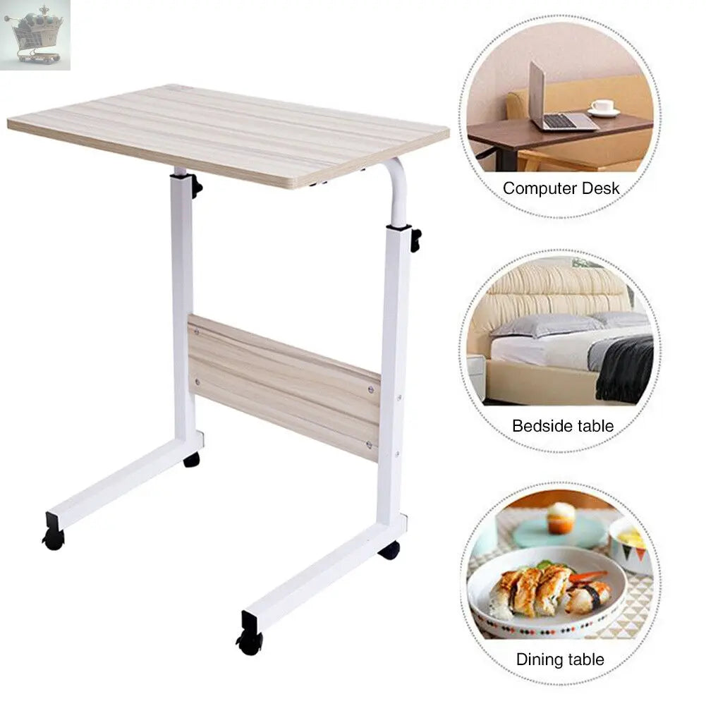 Adjustable Height Laptop Sofa Bedside Cart Over Bed Computer Table Notebook Desk Royalcart