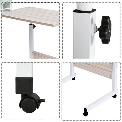 Adjustable Height Laptop Sofa Bedside Cart Over Bed Computer Table Notebook Desk Royalcart