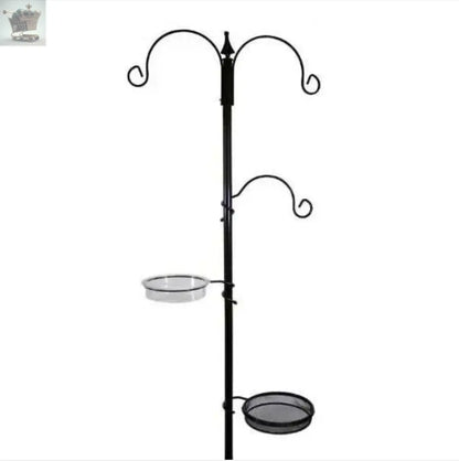 BIRD FEEDING STATION BLACK METAL BATH TABLE SEED TRAY HANGING FEEDERS ALLPURPOSE Royalcart