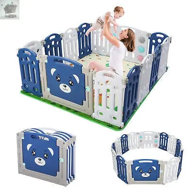 Baby Playpen 14 Panels Kids Activity Center Safety Play Yard Baby Fence Toddler - Royalcart