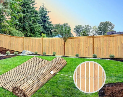 Bamboo Slat Fence Screen Roll Screening Fencing Privacy Sun Panel Garden Outdoor Royalcart