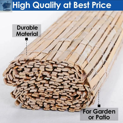 Bamboo Slat Fence Screen Roll Screening Fencing Privacy Sun Panel Garden Outdoor Royalcart