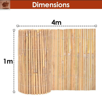 Bamboo Slat Fence Screen Roll Screening Fencing Privacy Sun Panel Garden Outdoor Royalcart