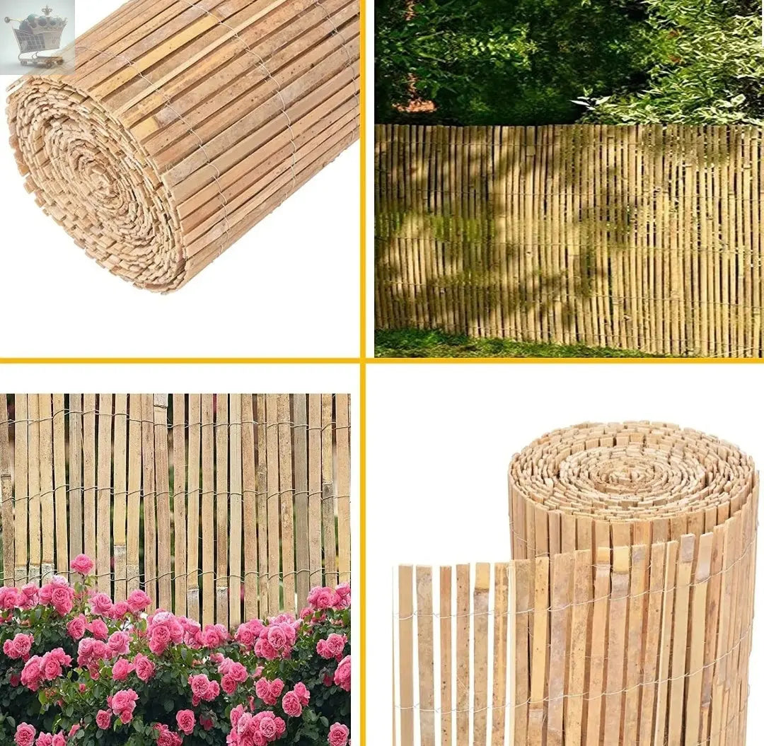 Bamboo Slat Fence Screen Roll Screening Fencing Privacy Sun Panel Garden Outdoor Royalcart