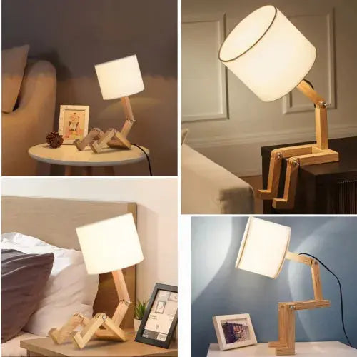 Bedside Table Lamp Desk Lamp Table Lamps For Living Room Woodiness Robot Lamp Royalcart