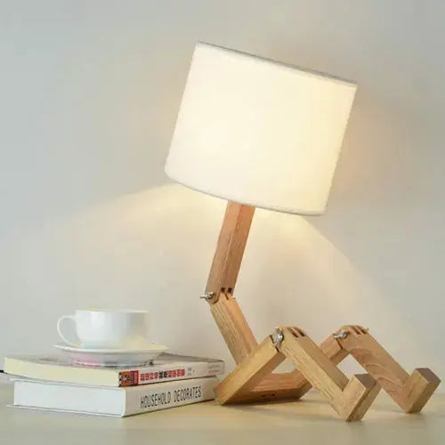 Bedside Table Lamp Desk Lamp Table Lamps For Living Room Woodiness Robot Lamp Royalcart