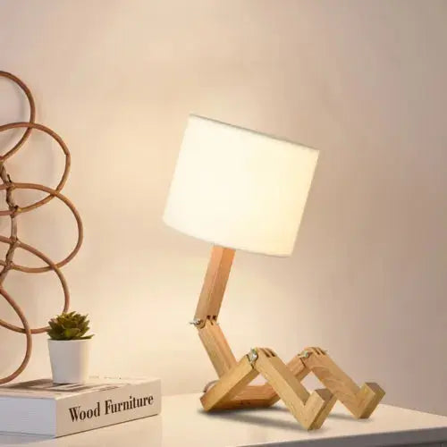 Bedside Table Lamp Desk Lamp Table Lamps For Living Room Woodiness Robot Lamp Royalcart