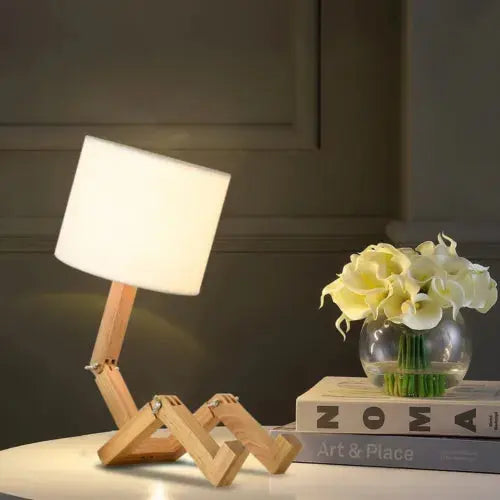 Bedside Table Lamp Desk Lamp Table Lamps For Living Room Woodiness Robot Lamp Royalcart