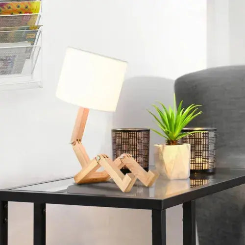 Bedside Table Lamp Desk Lamp Table Lamps For Living Room Woodiness Robot Lamp Royalcart