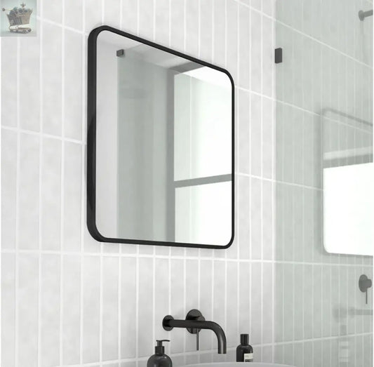 Black Rectangle Framed Mirror Metal Home Glass Wall Mounted Vanity Bathroom Royalcart