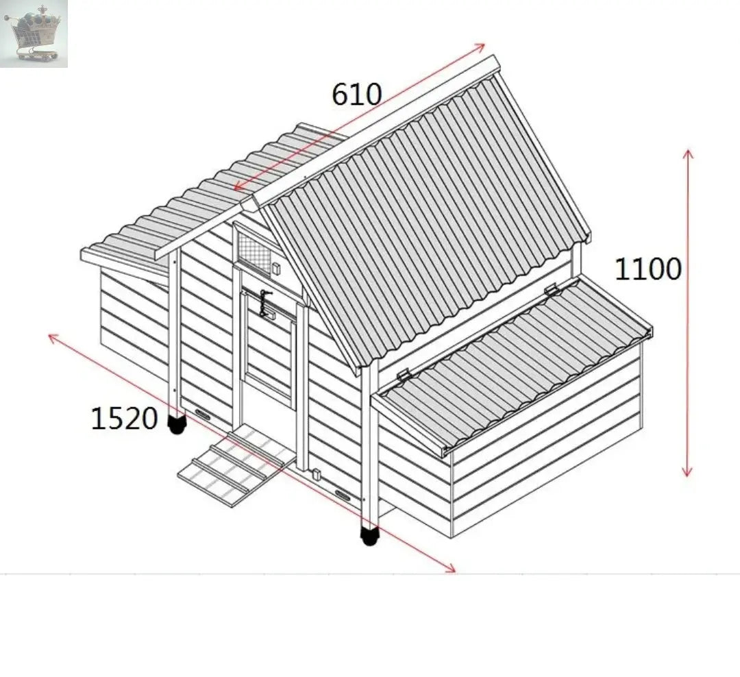 CHICKEN COOP RUN HEN HOUSE POULTRY ARK HOME NEST BOX COOPS RABBIT HUTCH Royalcart