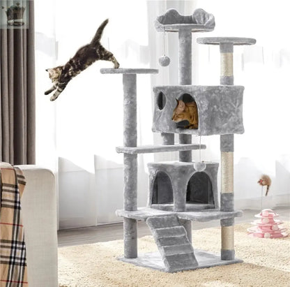 Cat Tree Cat Tower Cat Condo with Scratching Posts & Ladder for Cats Kittens - Royalcart