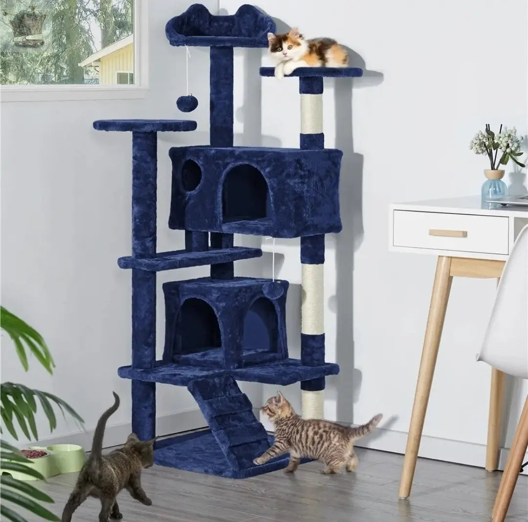 Cat Tree Cat Tower Cat Condo with Scratching Posts & Ladder for Cats Kittens - Royalcart