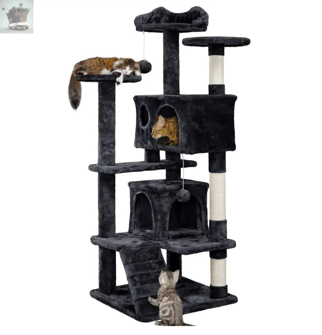 Cat Tree Cat Tower Cat Condo with Scratching Posts & Ladder for Cats Kittens - Royalcart