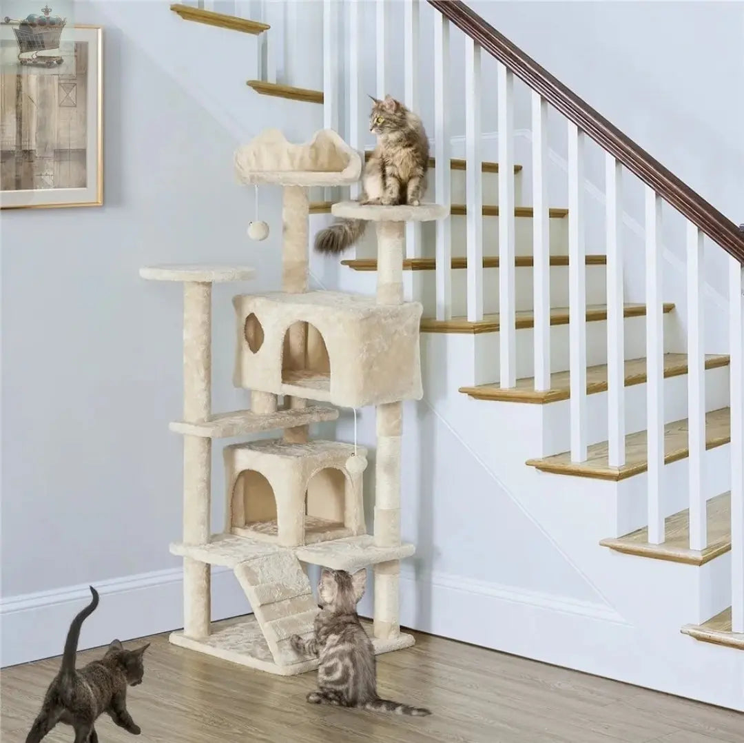 Cat Tree Cat Tower Cat Condo with Scratching Posts & Ladder for Cats Kittens - Royalcart