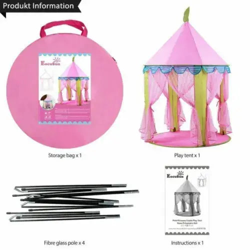 CRYSTALS Kids Pop-Up Princess Castle Play Tent - Indoor/Outdoor Ball Pit Playhouse