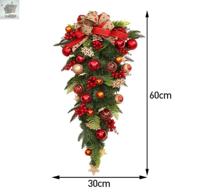 Christmas Wreath Garland Candy Cane Bow Ornament Xmas Front Door Wall Home Decor Royalcart