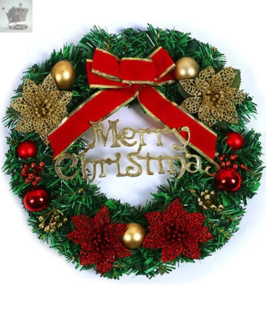 Christmas Wreath Hanging Decor Xmas Party Door Wall Garland Ornament Decors Led Royalcart