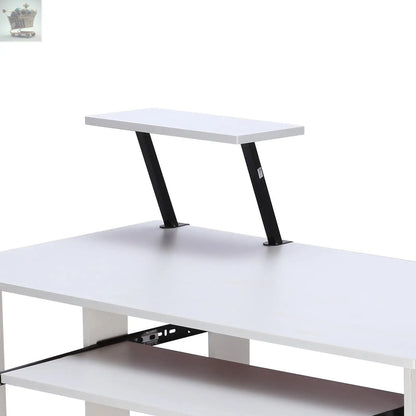 Compact Home Office Computer Desk Laptop PC Table Study With Shelves Workstation Royalcart