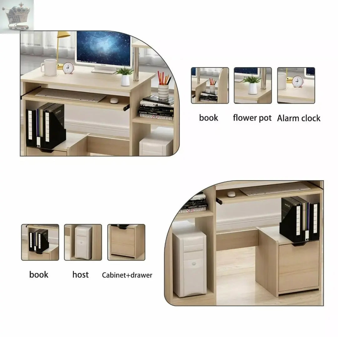 Computer Desk Laptop Pc Study Table Home Office Desk Furniture Shelf Workstation Royalcart