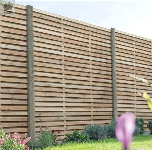 Contemporary Slatted Rough Sawn Treated Fence Panel Royalcart