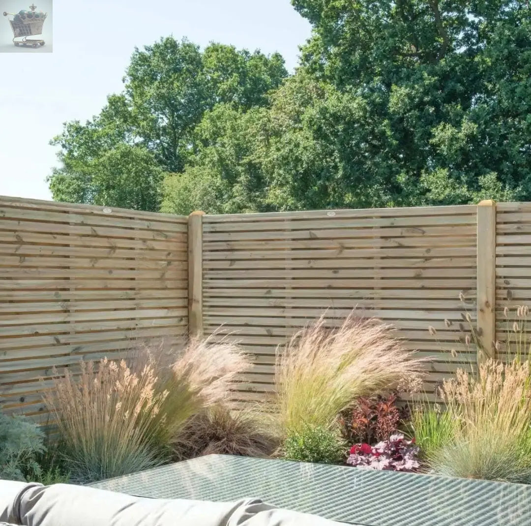 Contemporary Slatted Rough Sawn Treated Fence Panel Royalcart