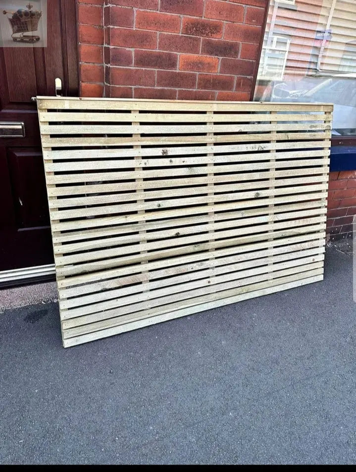 Contemporary Slatted Rough Sawn Treated Fence Panel Royalcart