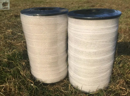 ELECTRIC FENCE TAPE - 2 x 20mm White Rolls 400m In Total Poly Fencing Horse Royalcart