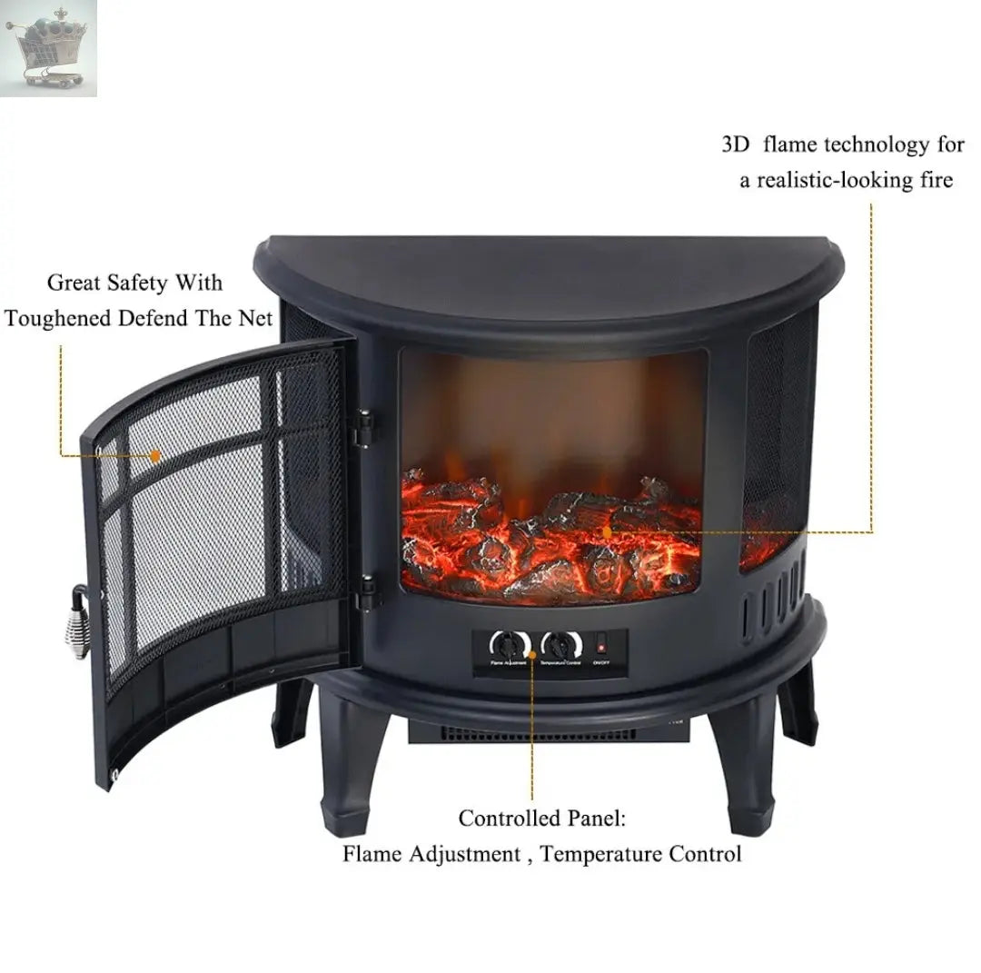 Electric Fireplace Fire Wood Flame Heater Stove Living Room Log Burner Fan Heat Royalcart