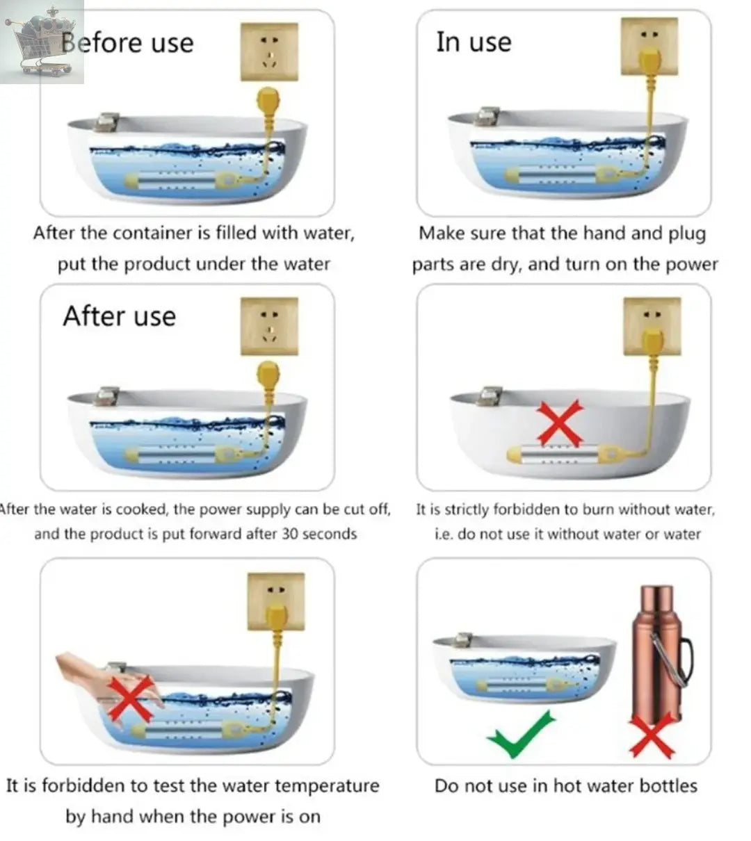 Electric Immersion Instant Water Heater Floating Boiler Portable Suspension Bath - Royalcart