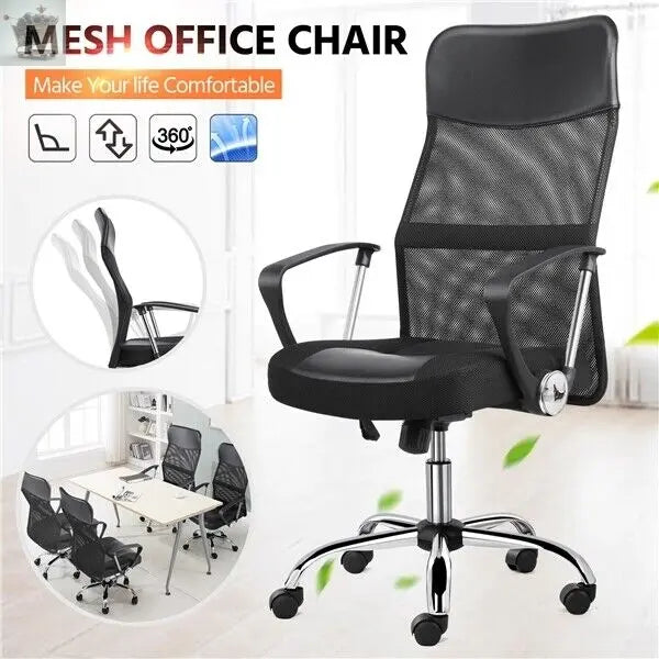 Ergonomic High Back Mesh Office Chair Executive Swivel Computer Desk Chair for Home Work Black Royalcart